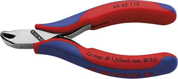 Knipex Elektronikändavbitare 6442115 115mm, med liten fasett, vinklade käftar 27gr