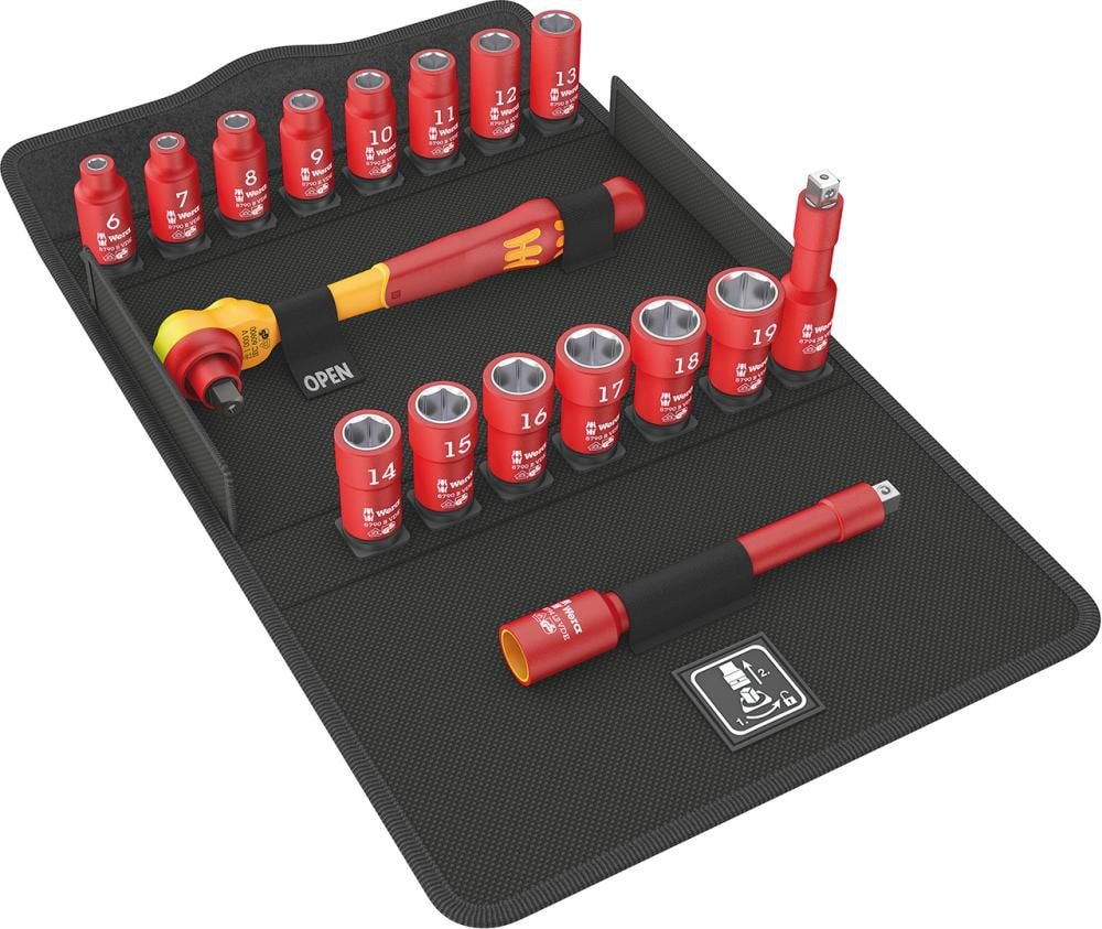 Wera sett med pipenøkler 3/8 VDE 17 deler