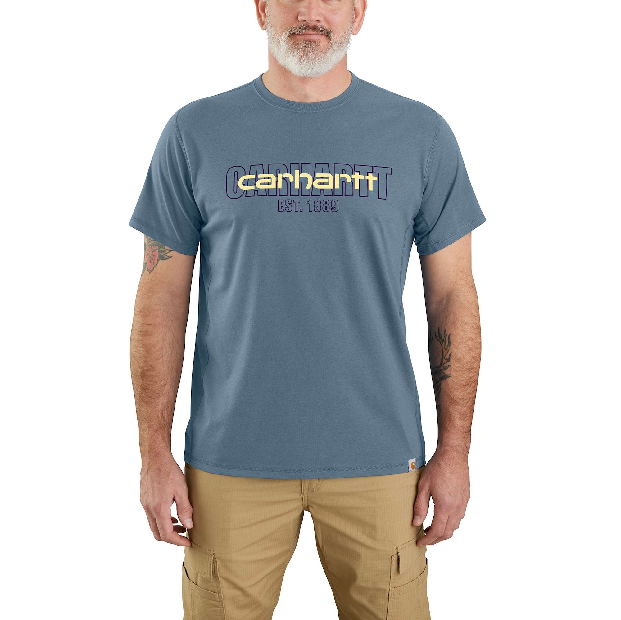 Carhartt Force s/s logo graphic T-shirt, Herr, Thundercloud