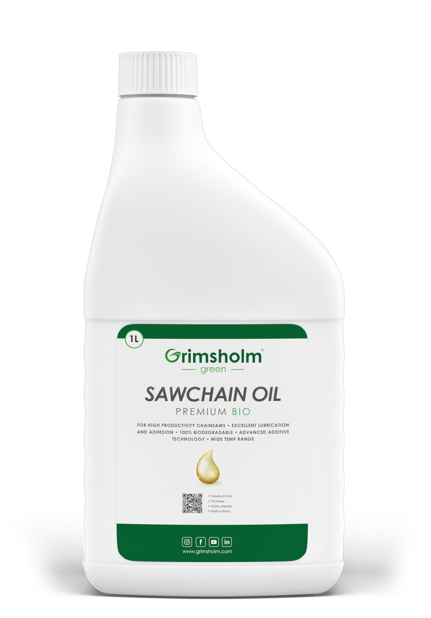 Grimsholm Premium Bio Sågkedjeolja 1 L