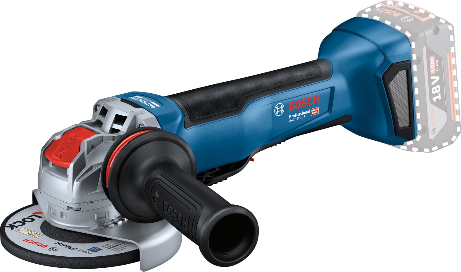 Bosch Vinkelslip GWX 18V-10 P utan batteri och laddare