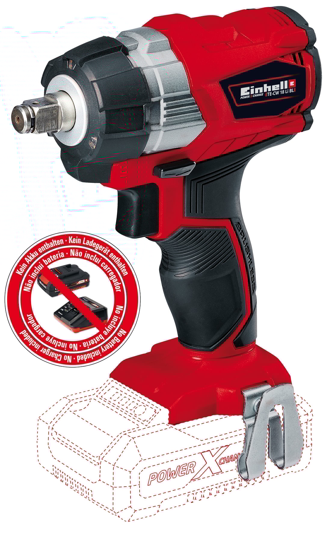 Einhell TE-CW 18Li BL Brushless-Solo, Batteridrevet slagskrutrekker