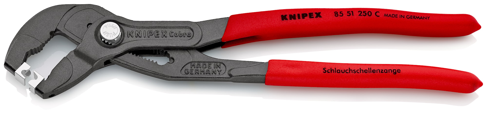 Knipex slangespændebåndstang til click-spændebånd, grå atramenteret
