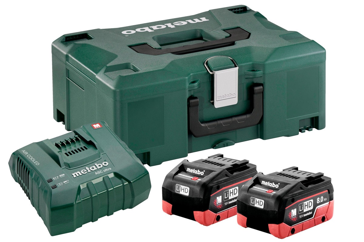 Metabo Batteri & laddare 18V 2x8,0 Ah LiHD ASC Ultra i Metaloc