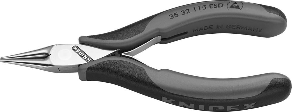 Knipex Elektroniktång 3532115ESD 115mm, runda, spetsiga käftar