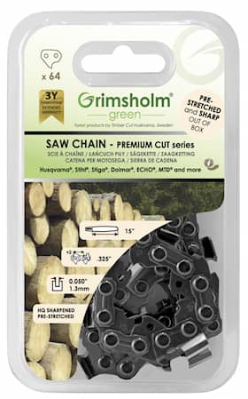 Grimsholm 15" 64 dl .325" 1.3mm Premium Cut Motorsågskedja