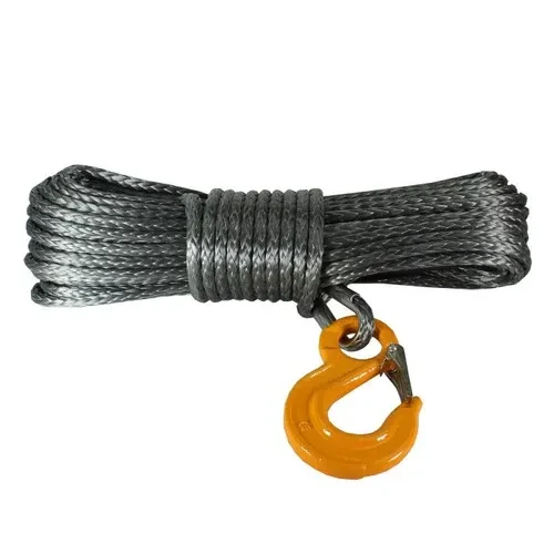 Warrior Winches Syntetisk lina Armortek Black Edition komplett med krok och kaus 12mm x 30m - max 12000kg