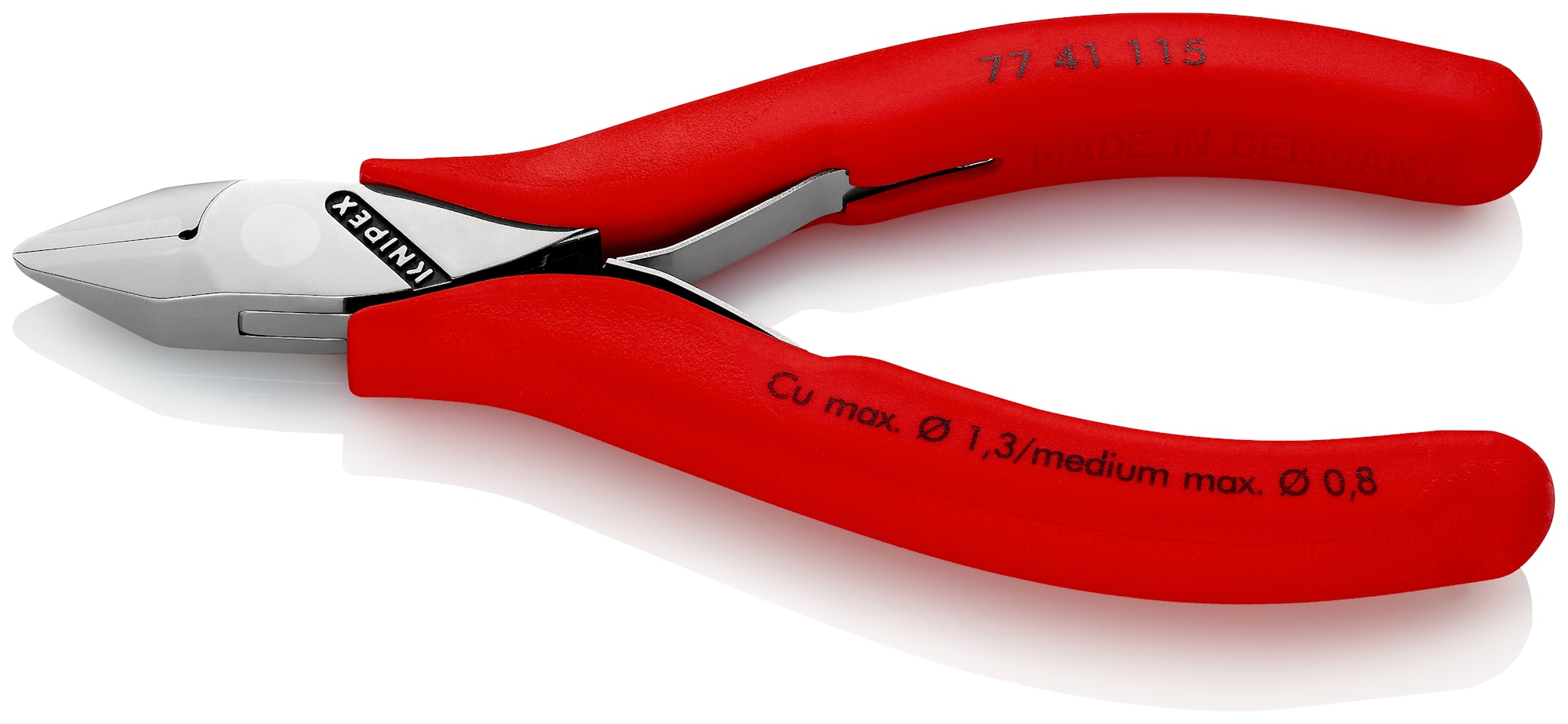 Knipex Elektroniksidavbitare 7741115 115mm, utan fasett, spetsigt huvud