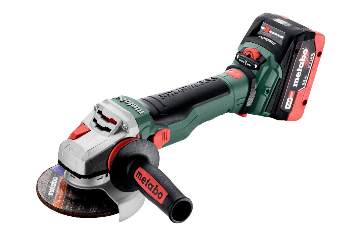 Metabo Vinkelslip WVB 18 LTX BL 15-125 Quick med 2x5,5Ah batterier & laddare