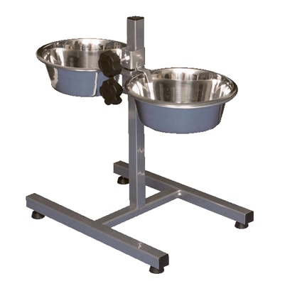 Trixie Matbar ställbar 40 cm inkl. skålar 2x1,8 L