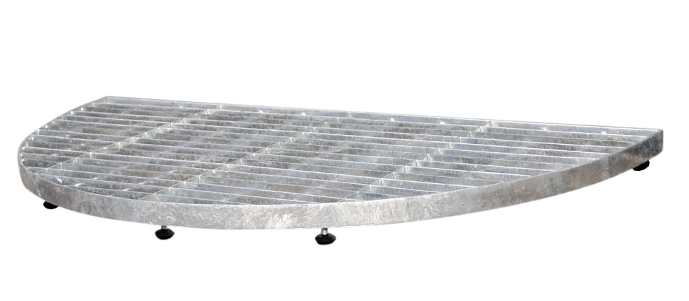 Home It® halvrunt golvgaller med 6 justerbara ben 40 x 80 cm galvaniserat