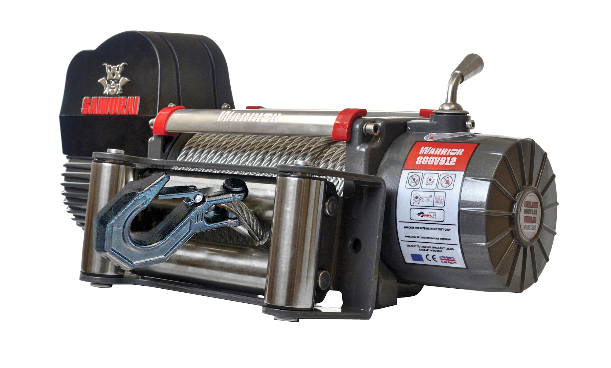Warrior Winches Vinsj Samurai 8000 lb Premium, 24V stålvaier