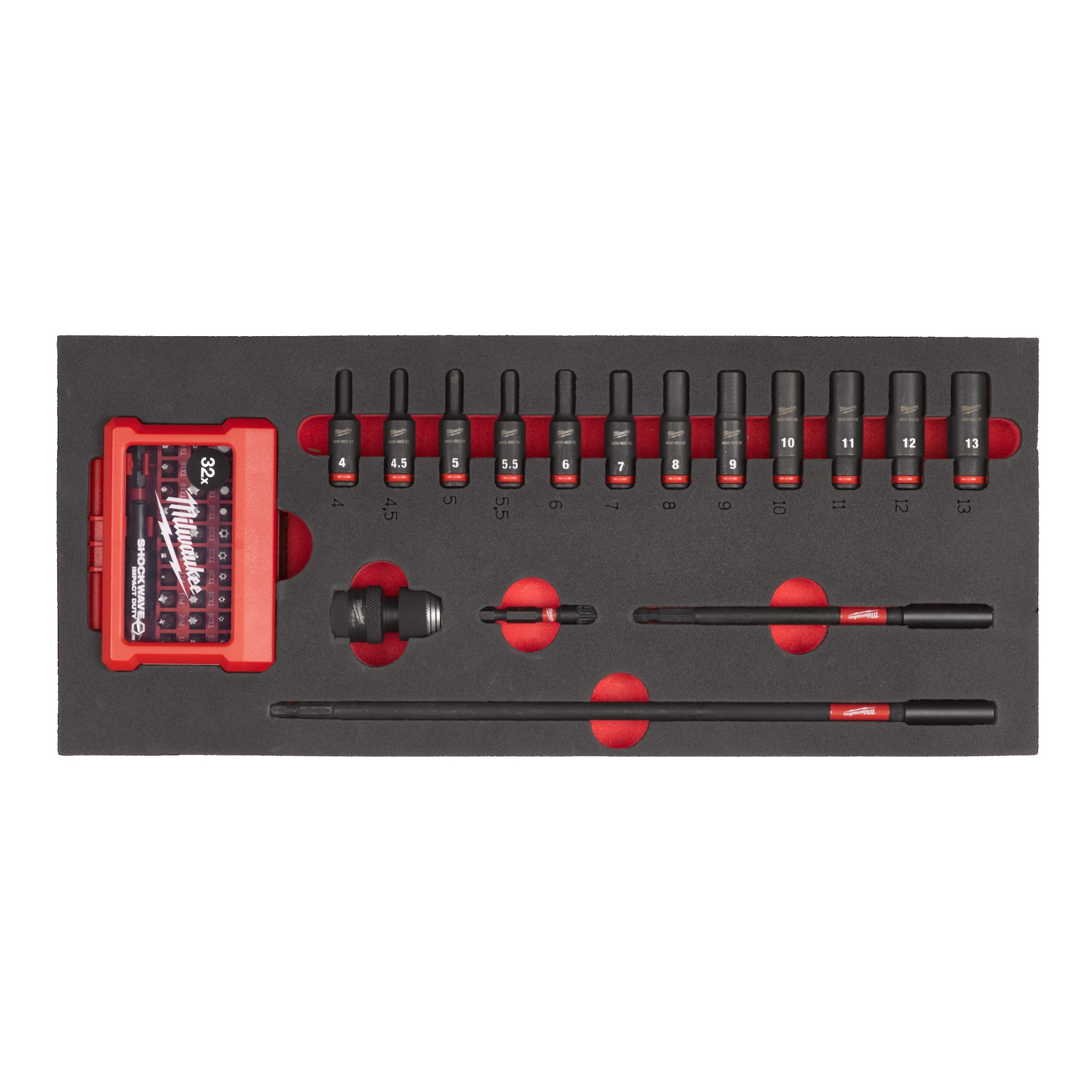 Milwaukee Krafthylssats I Skum 1/4 L 17P
