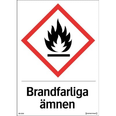 Systemtext Skylt Brandfarliga ämnen 210x297 mm