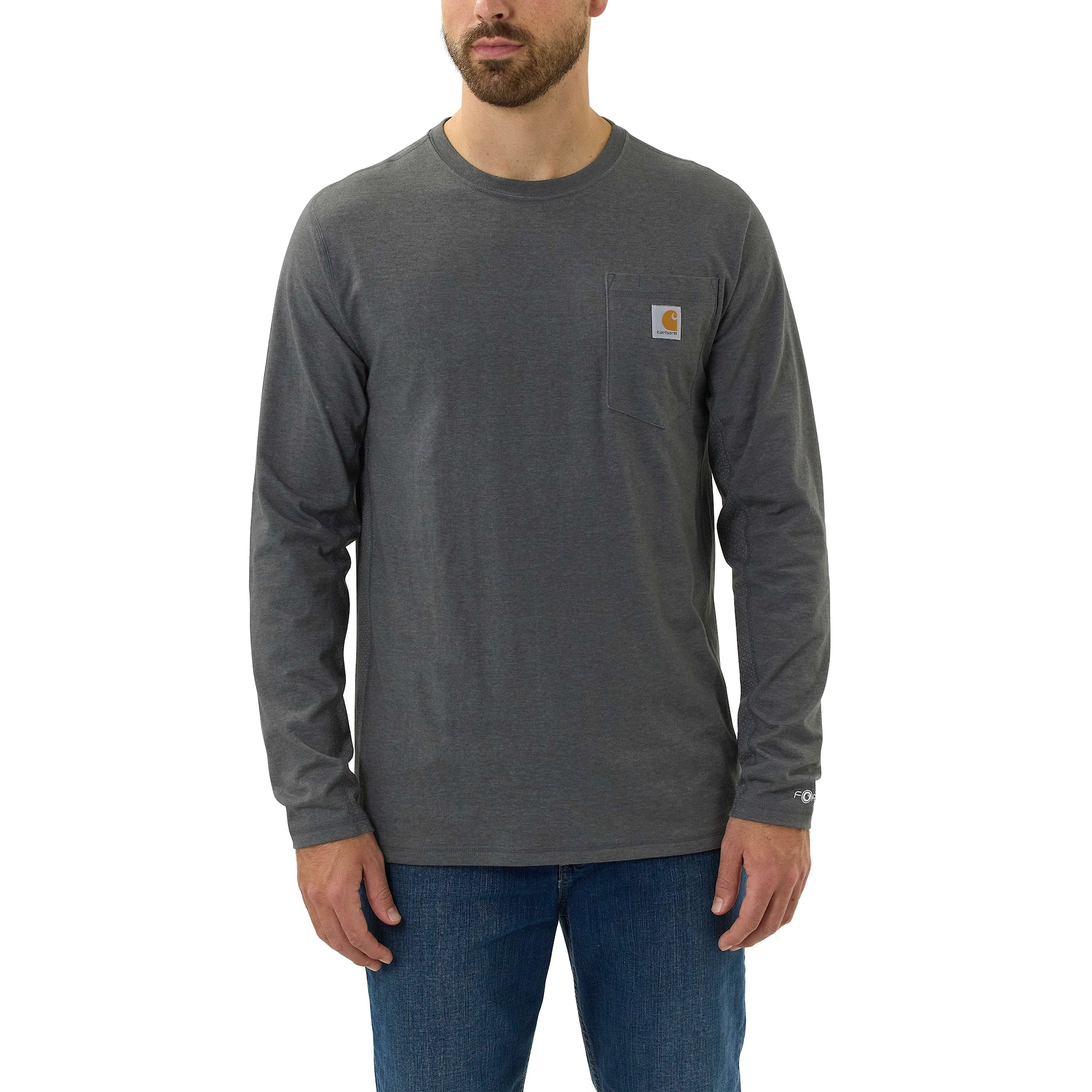 Carhartt Force Pocket Långärmad T-Shirt Herr Carbon Heather