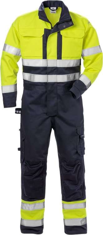 Fristads Overall flamskyddad 8084 FLAM, Klass 3 Varsel Gul/Marinblå XL