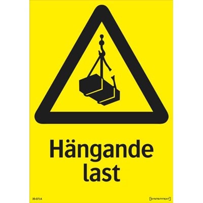 Systemtext Skylt Hängande last 210x297mm