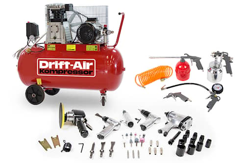 Drift-Air Kompressor 4 hk 100 l 370 l/min 400 V med Maskiner, verktyg och tillbehör