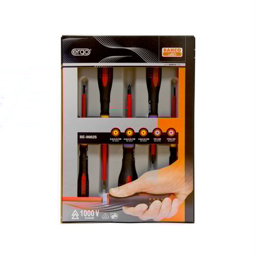 Bahco Schraubendreher-Satz BE-9882S Ergo PZ/SL 5-tlg, isoliert