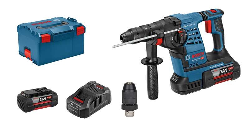 Bosch Akkuporavasara, SDS plus -kiinnitys GBH 36 VF-LI Plus Professional ja L-BOXX