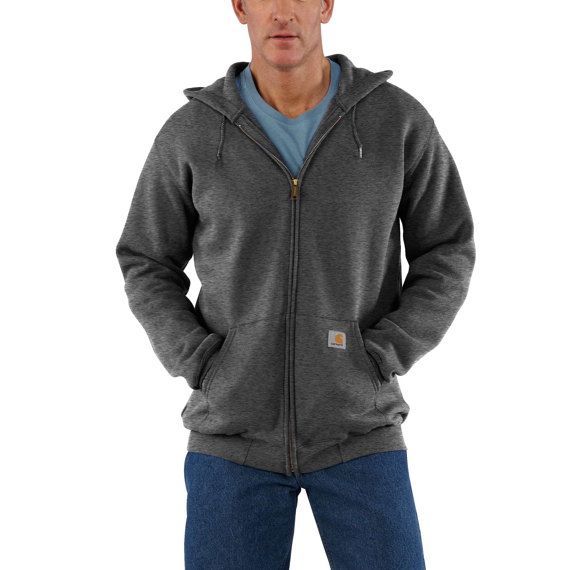Carhartt Hoodie med dragkedja Herr Carbon Heather
