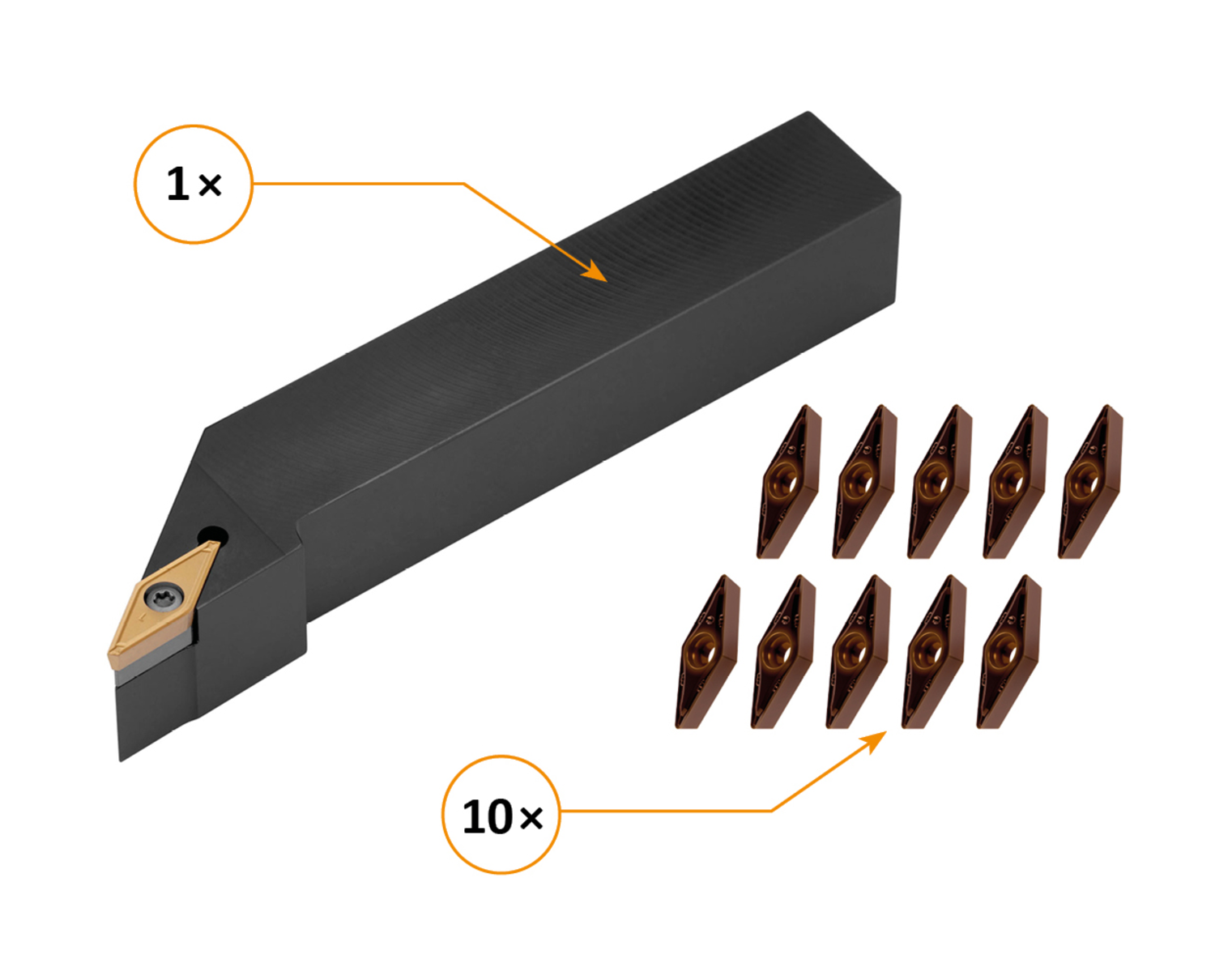 Pramet dreiebenksett KITSVJCR-20-168-FM-T8430, for utvendig dreiebenkarbeid