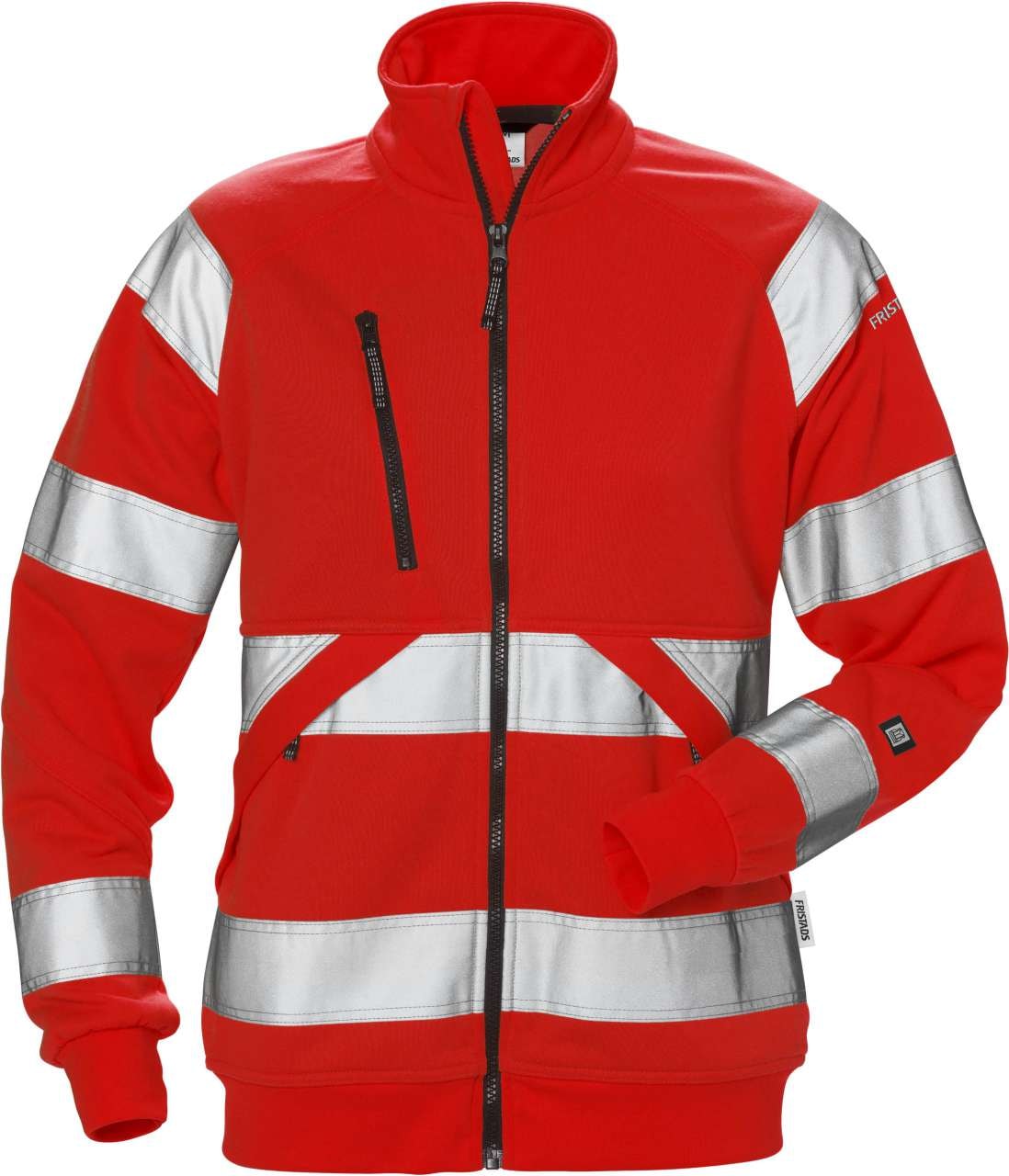 Fristads Sweatshirt-jacka 7427 SHV Klass 3, dam Varsel Röd L