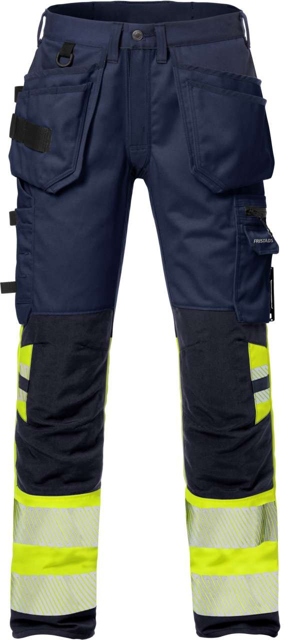 Fristads Hantverkarbyxa stretch 2706 PLU, Klass 1 Varsel Gul/Marinblå C156