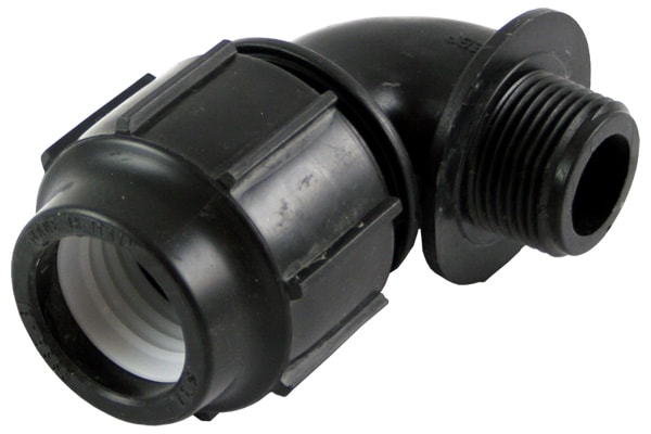 Duab PP-PEM-kobling vinkel utvendig, R25 x 32 mm plast