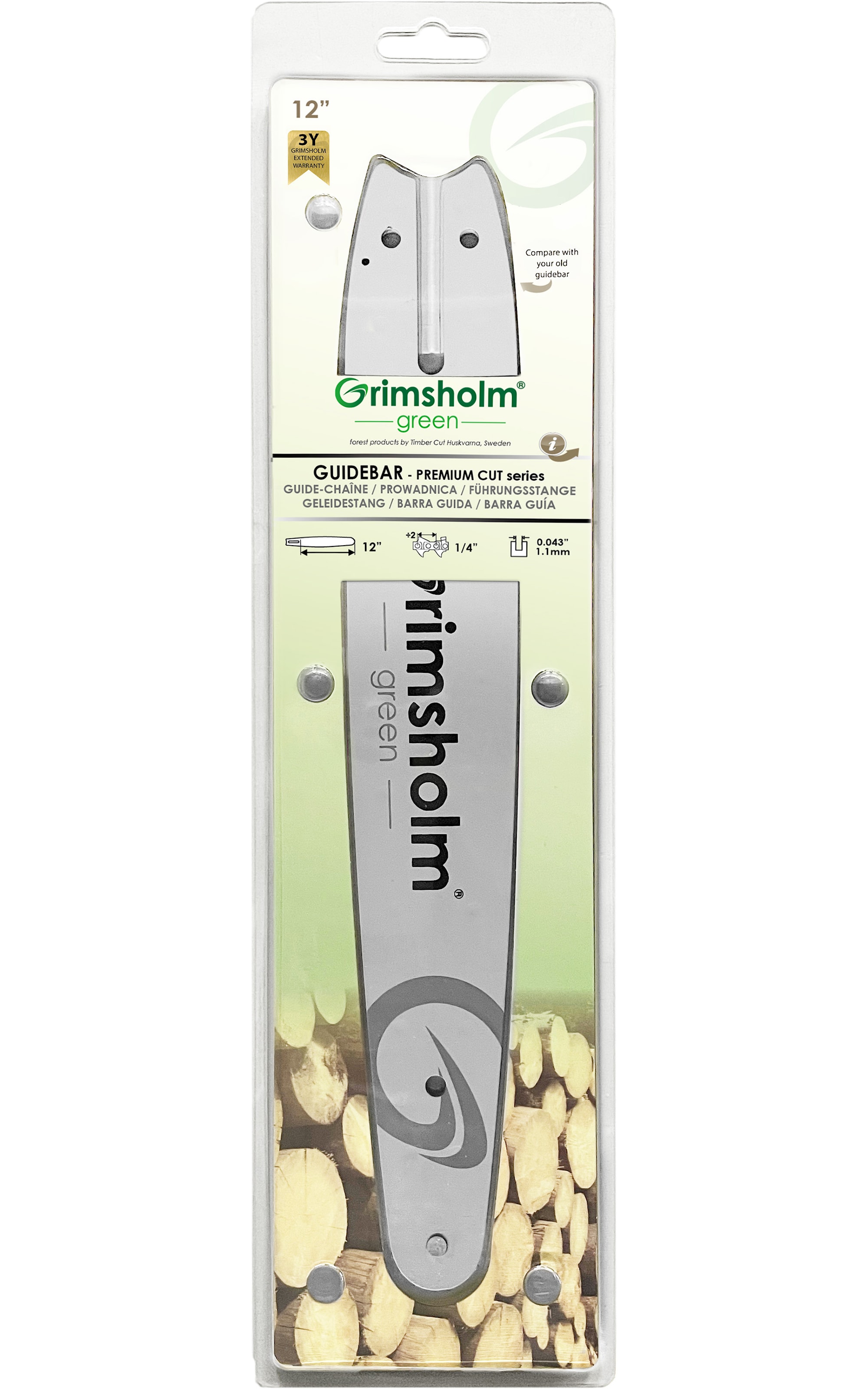 Grimsholm 12" 1/4" 1.1mm  Premium Cut Motorsågssvärd