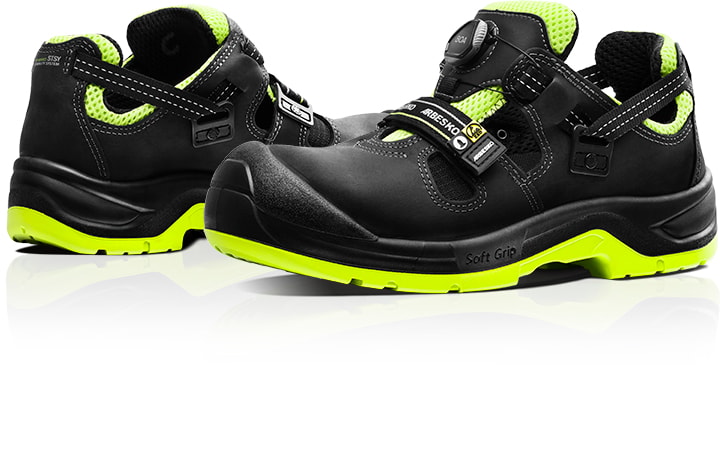 Arbesko 929 Svart/Lime Skyddssko