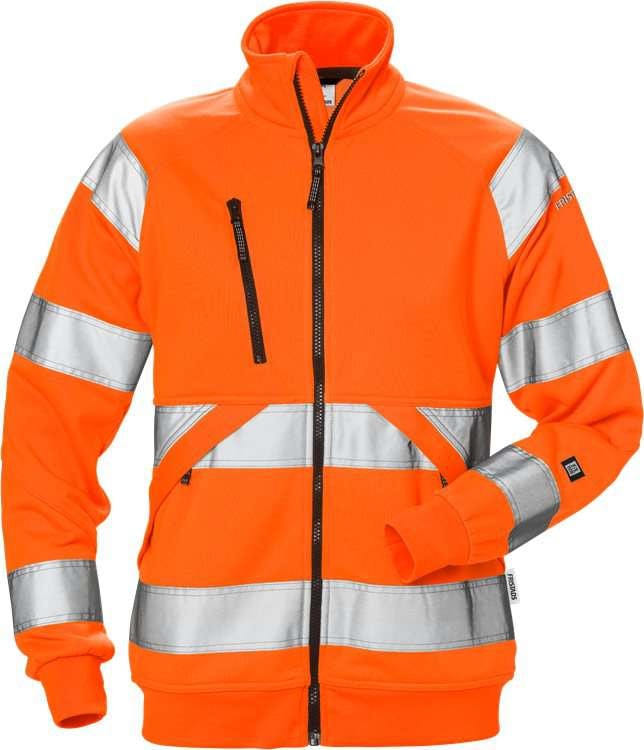 Fristads Sweatshirt-jacka 7427 SHV Klass 3, dam Varsel Orange 2XL