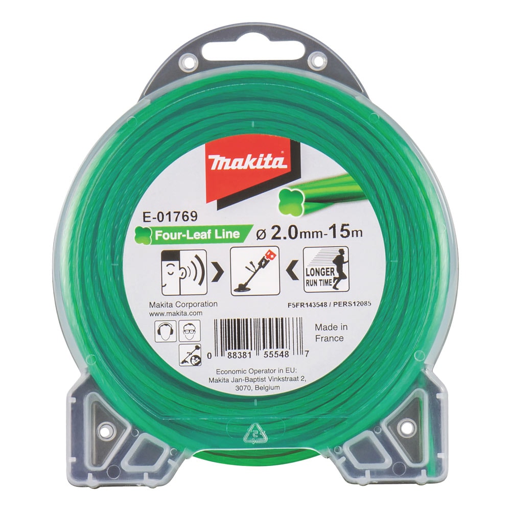 Makita Trimmertråd 2,0mm x 15m, fyrklöver