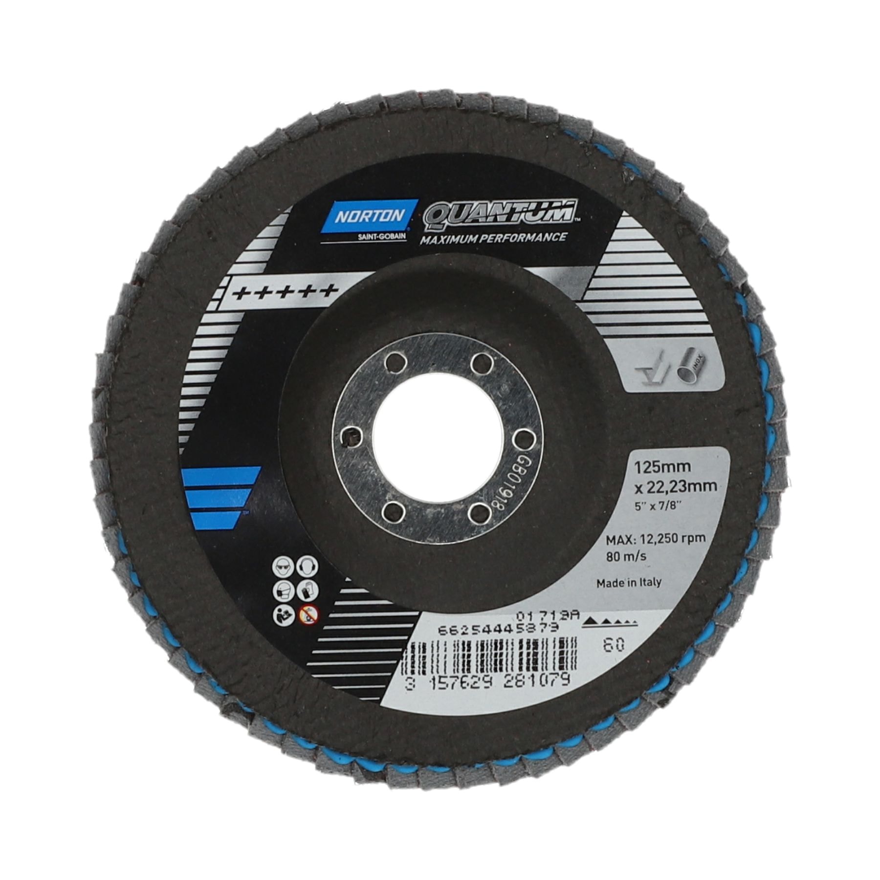 Norton Lamellrondell Quantum 125x22,23mm K60, konisk