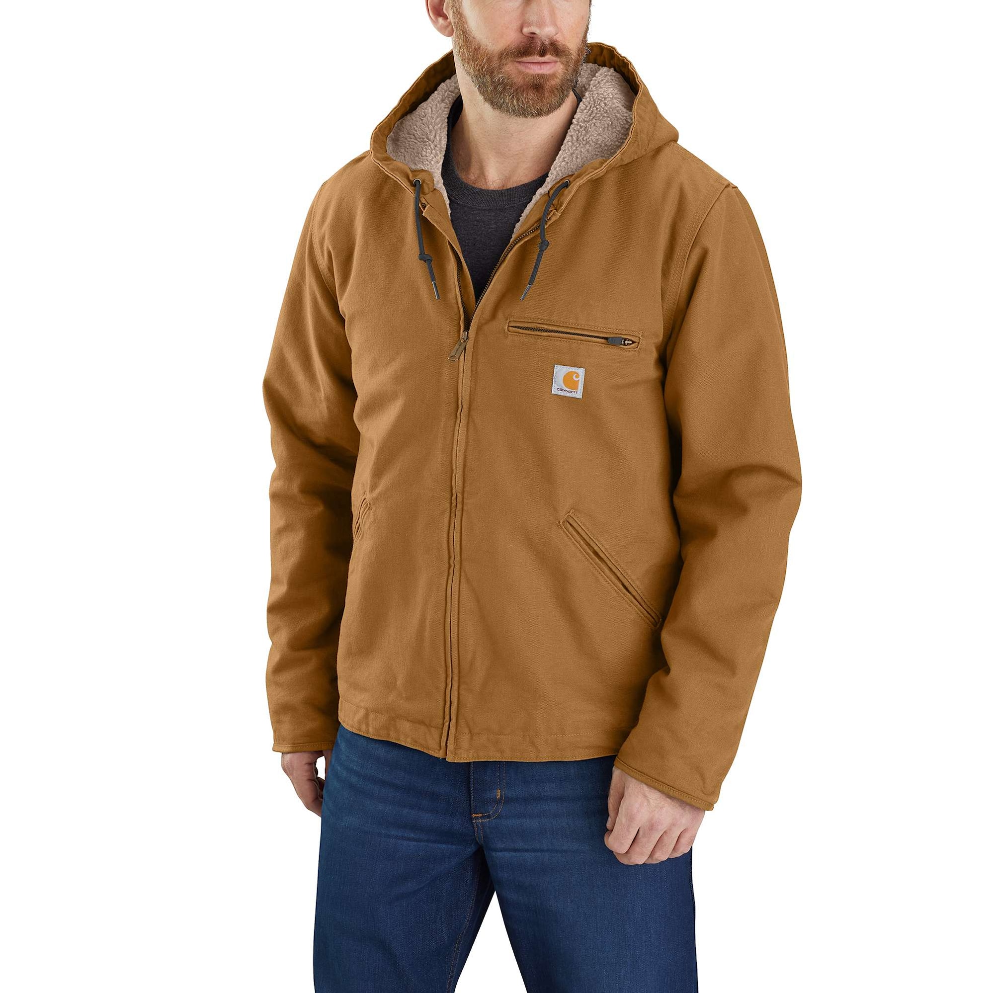 Carhartt Washed duck sherpa lined Jacka, Herr, Carhartt® brown
