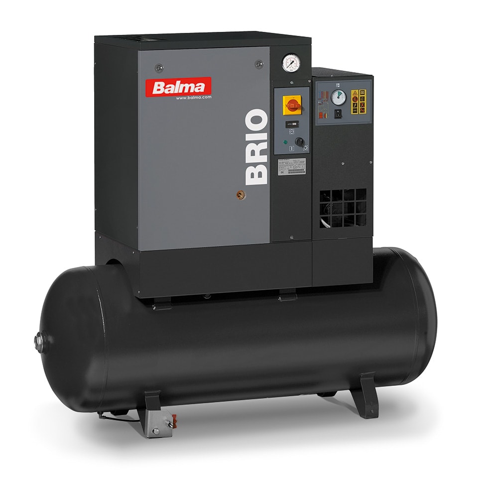 Balma skruekompressor BRIO.E 7.5, 10 bar, 270 L, med kjøletørke