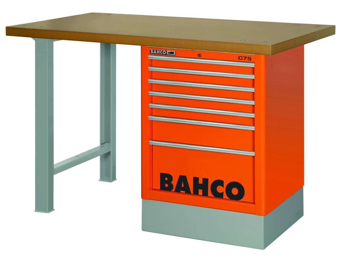 Bahco Arbetsbänk 1495K7CRDWB15TD 7 lådor 1500 mm röd mdf