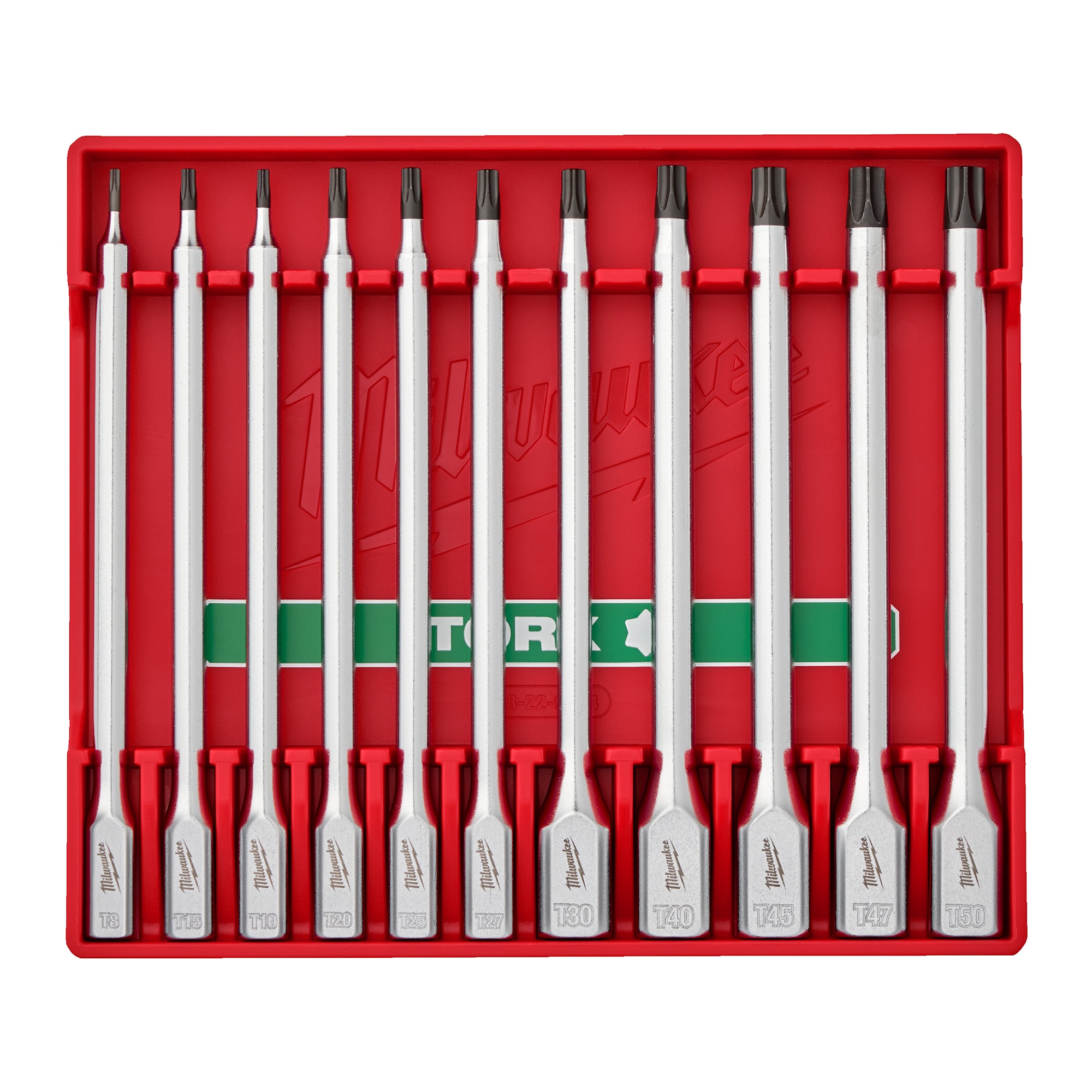 Milwaukee Hylsbits TORX Lång 1/4” & 3/8” 11 delar