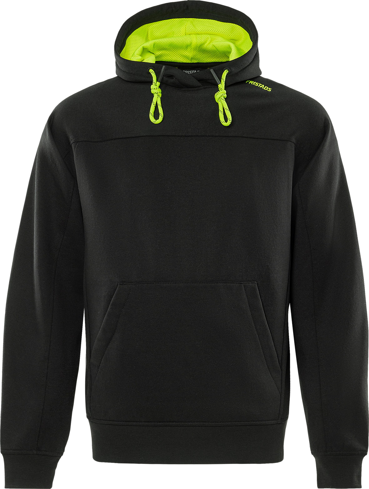 Fristads Sweatshirt Med Huva 7551 GSM Svart/Hivis Gul Xl