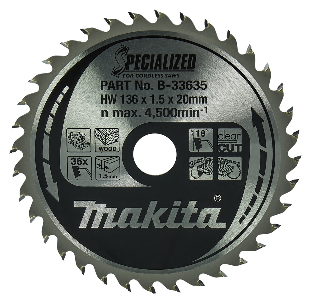 Makita Cirkelsågklinga för trä HM 136x20x1,5mm 36T
