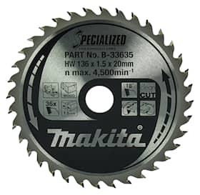Makita Cirkelsågklinga för trä HM 136x20x1,5mm 36T