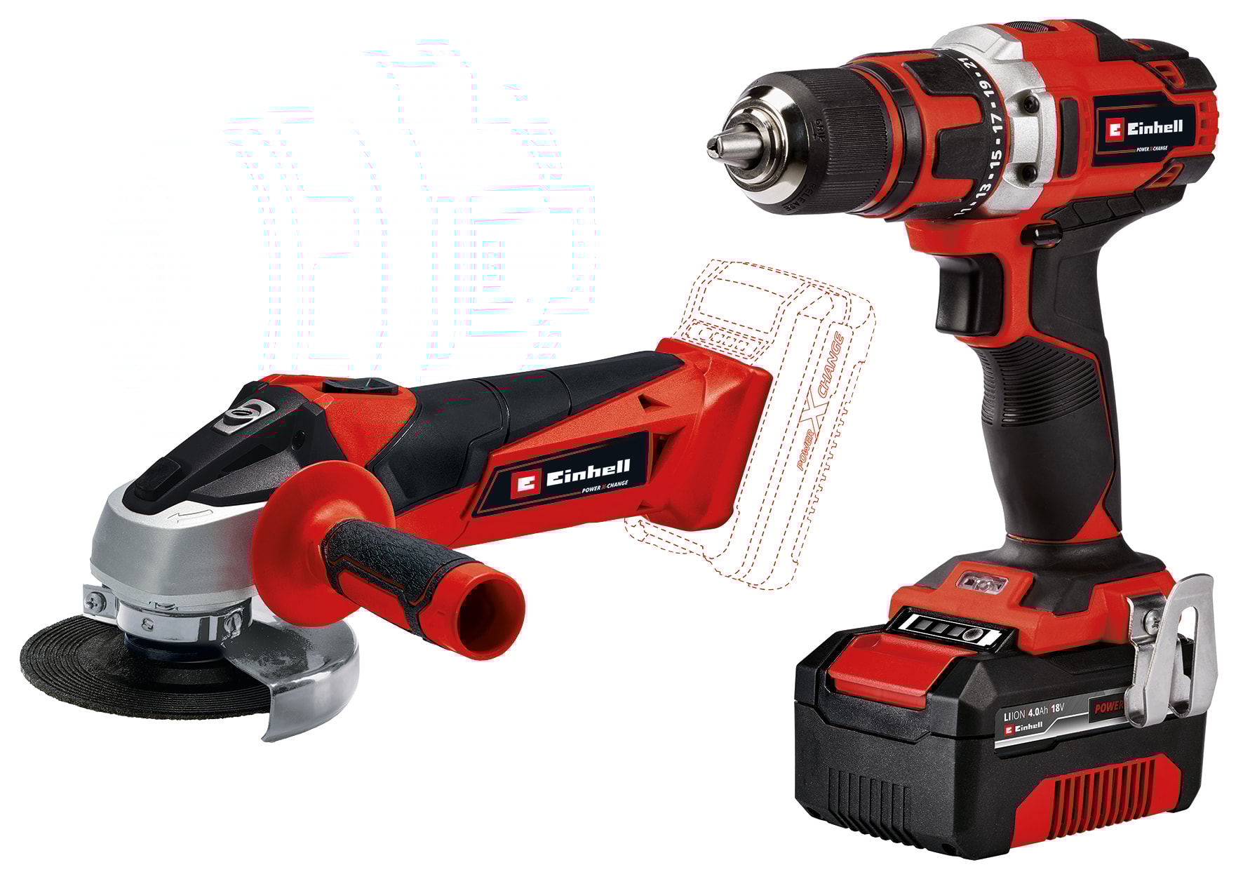 Einhell TE-TK 18/2 Li Kit (CD+AG) Batteriverktygspaket