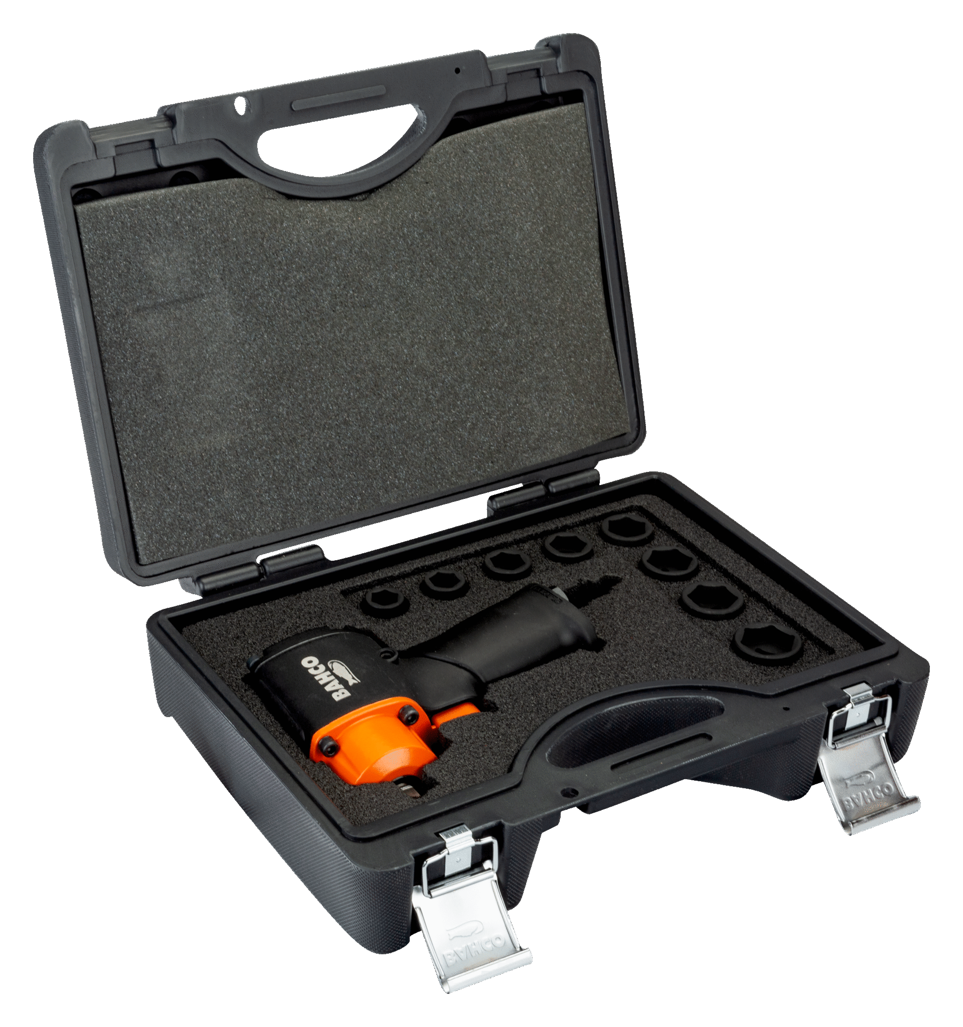 Bahco muttertrekkersett BPC813K, trykkluft, 1/2, med 8 stikkontakter i mm