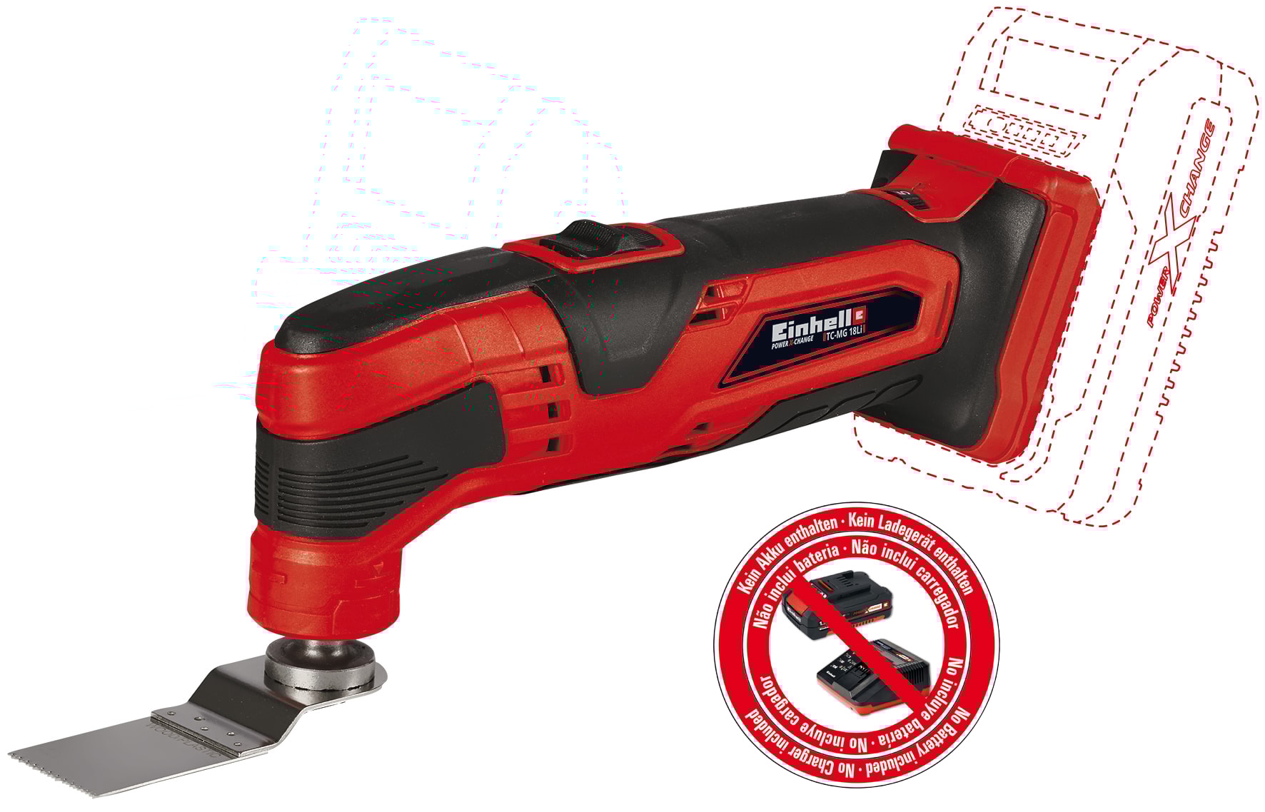 Einhell TC-MG 18 Li-Solo, Batteridrevet multisliper/fugeskjærer