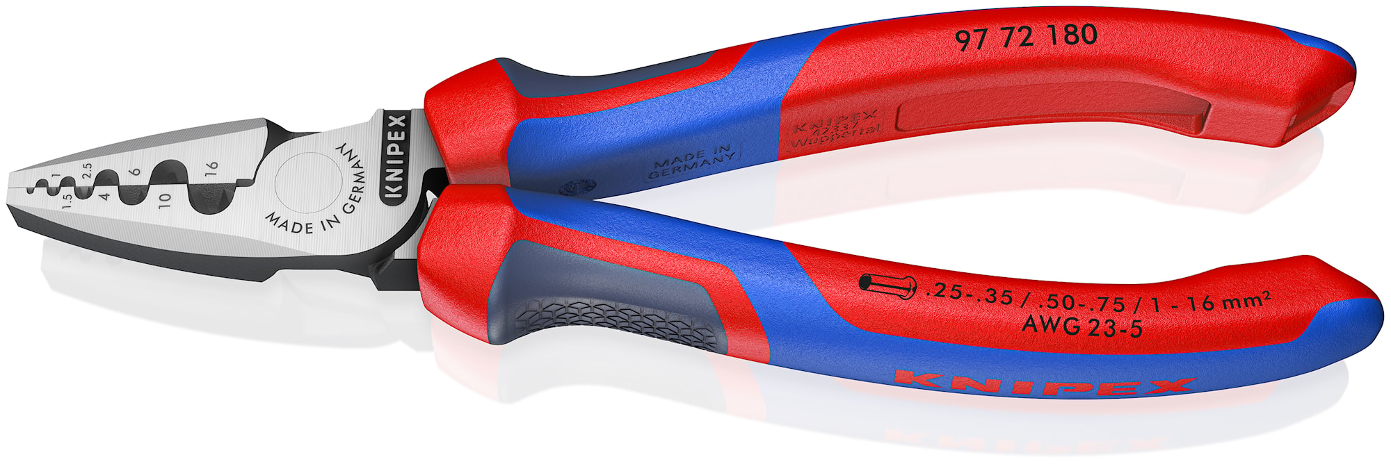 Knipex Presstång 9772180 180mm 0,25-16mm² 2K