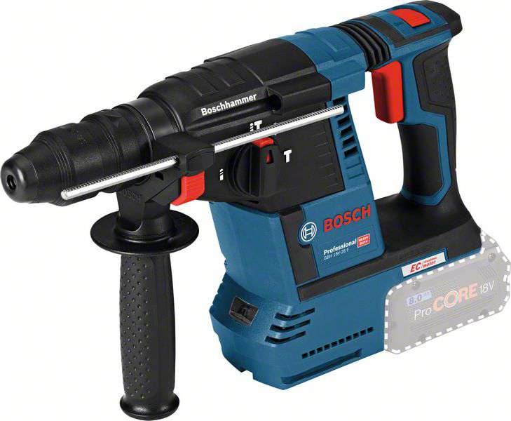 Bosch Batteridrevet borhammer med SDS plus GBH 18V-26 F Professional Solo i pappeske med ekstrahåndtak