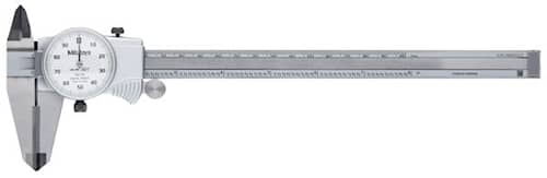 Mitutoyo Skjutmått 505-739 med mätur 0-8in, 0,001in, 0,2in/varv hårdmetallbel. skänklar, flat sticka, friktionsrulle