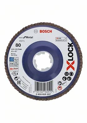 Bosch X-LOCK-tasoliuskalaikat, suora versio, muovilevy, Ø 115 mm, G 40, X571, Best for Metal, 1 kpl