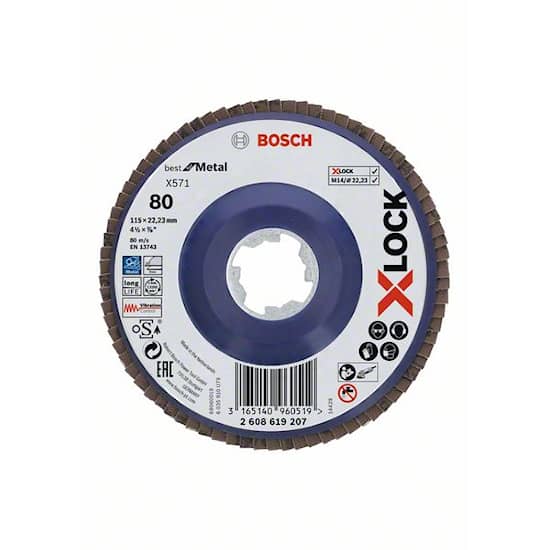 Bosch Lamellrondell 115x22,23mm X-Lock, rak, plastplatta, X571, Best for Metal