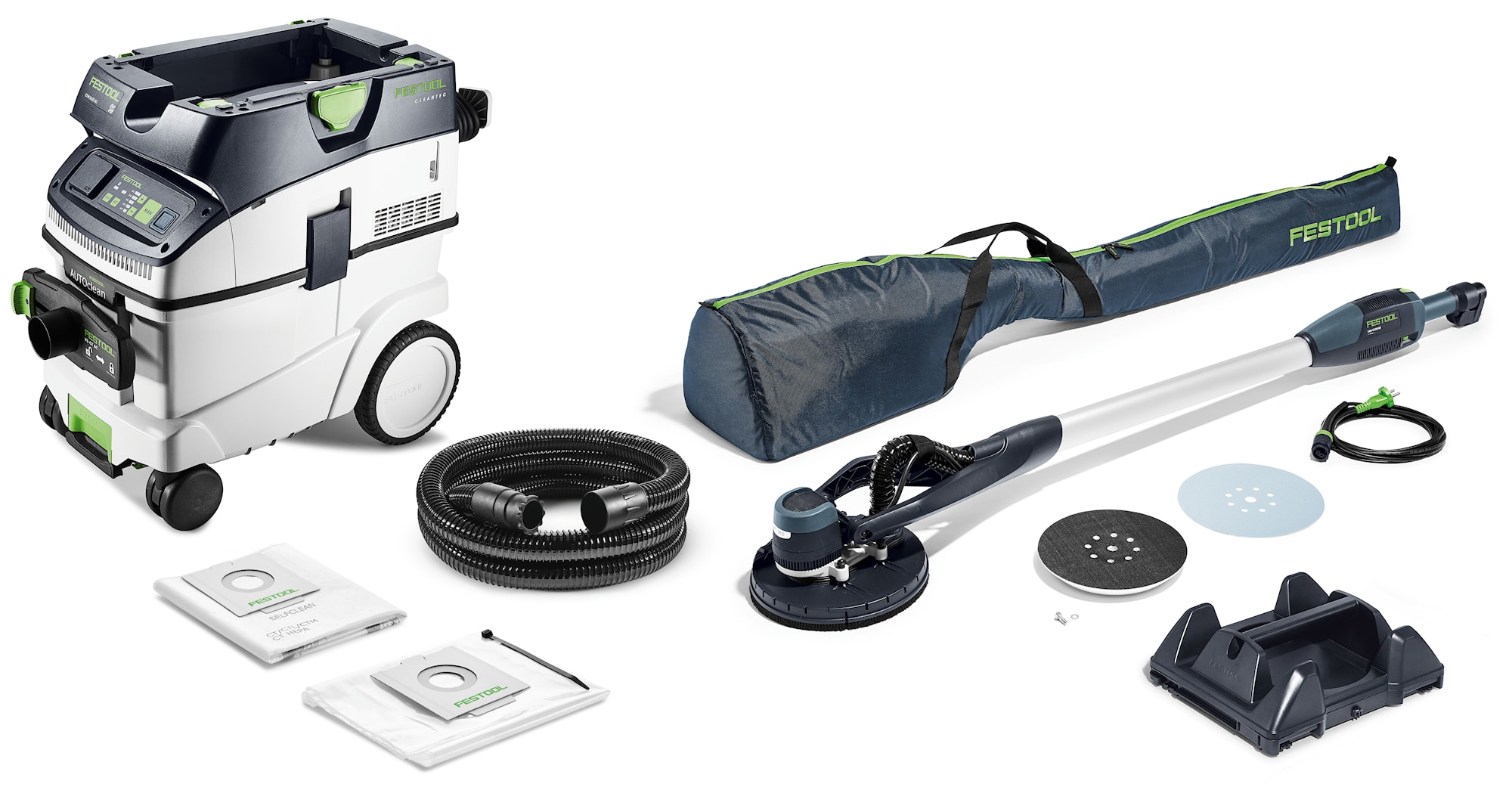 Festool Vägg- & takslip med dammsugare i set PLANEX LHS-E 225/CTM 36-Set